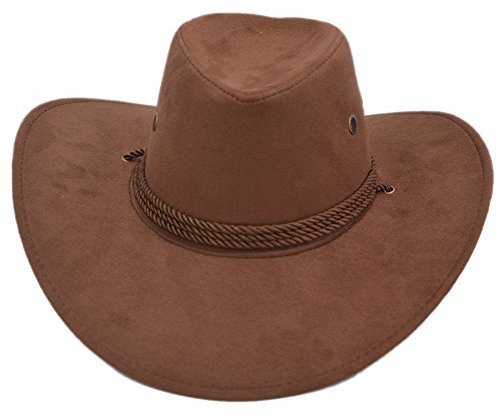 Yosang Herren Adult West Suede Hat Cow Outdoorsman Hat Reisen Sommer Cap Einheitsgröße Kaffee