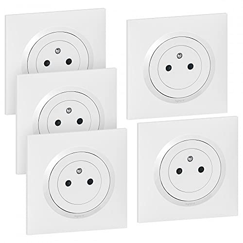 Lot de 5 prises de courant 2P+T Surface complet Dooxie One 16A - Blanc - 300421 - Legrand