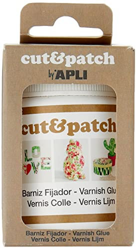 Apli 17235 - Vernis transparent pour fixer papiers découpés - Cut&Patch - 100 ml avec pinceau applicateur
