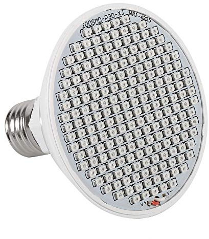 Atyhao Grow Light Bulb, E27 200-LED Plant Lights 24W Plant Growth Hydroponic Lights for Indoor Plants Greenhouse and Garden