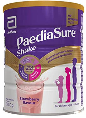 PaediaSure Shake – Strawberry Flavour – 850g – Balanced Nutritional Supplement Drink – Multivitamin for Kids – With Protein, Carbohydrates & Minerals – Supports Growth & Development – Vegetarian