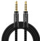 Cavo Aux 3,5mm in Nylon 1,5M 4 Poli Cavo Jack to Jack 3,5 per Cuffie Cavo Aux Macchina – Cavo Audio Jack 3.5 Maschio Maschio per iphone, Apple, iPad, iPod, Smartphone, Autoradio, MP3, Echo DOT Auto