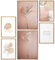 Papierschmiede® Mood Poster Set Pampas Rose, Bilder Set mit Rahmen (Farbe wählbar) Wohnzimmer Deko Modern, 2x A4 & 4x A5, decoration boho style Beige Rosa Gold Abstrakt Aquarell
