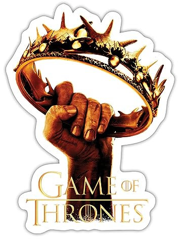 Spreadshirt Game Of Thrones Logo Sticker, max. 10 x 10 cm, 10 x 10 cm, Mattweiß
