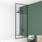 AURLANE Pare Baignoire 75x153cm Extensible Jusqu’à 202cm - Aluminium Noir Mat - Verre trempé 6mm - Stretchy