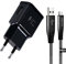 Ladegerät mit Ladekabel Kompatibel mit Samsung Galaxy S10, S10 Plus, S10e 5G, S9, S9 Plus, S8, S8 Plus, A50, A51, A40, A30, A20e, Z Flip3, Fold2, Schnellladegerät mit Ladekabel 2m Nylon (Schwarz)