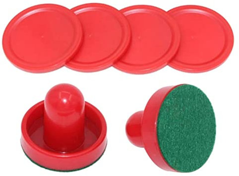 Tabletop Air Hockey Spiel, 2pcs 60mm Air Hockey Pucks Air Hockey Ersatzset Ice Hockey Pushers Pucks Paddles Tischfamilie Red Table Football