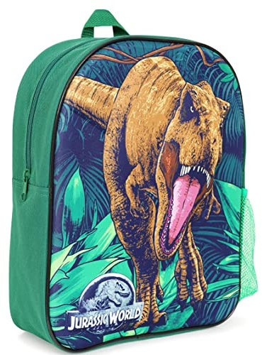 Jurassic World 3D Stil T-Rex Kinderrucksack Jungen Mädchen Schultasche, grün