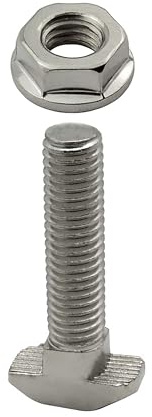 KLAK 40 - Hammerkopfschraube T-Schraube M8 40mm Nut 8 Aluprofil 40-er 1 Stück + Mutter