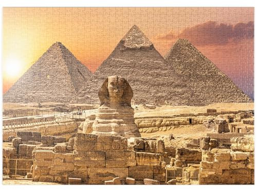 MyPuzzle Die Sphinx und die Pyramiden, Gizeh, Ägypten - Premium 1000 Teile Puzzle - MyPuzzle Sonderkollektion von Puzzle Galaxy