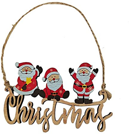 Weihnachtsbaumschmuck aus Holz, Sets, Festliche Holzanhänger, bemaltes Holz, zum Aufhängen, Kunsthandwerk und Anhänger-Kits, Weihnachtsgeschenkanhänger Kiste Holz