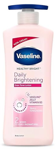 Vaseline Healthy Bright, Daily Brightening Daily Moisturizer, 600 ml, for Glowing Skin, with Vitamin B3, Visibly Radiant Skin in 2 Weeks, Lightweight, Non-sticky, Non-Oily Body Lotion, for Dry Skin