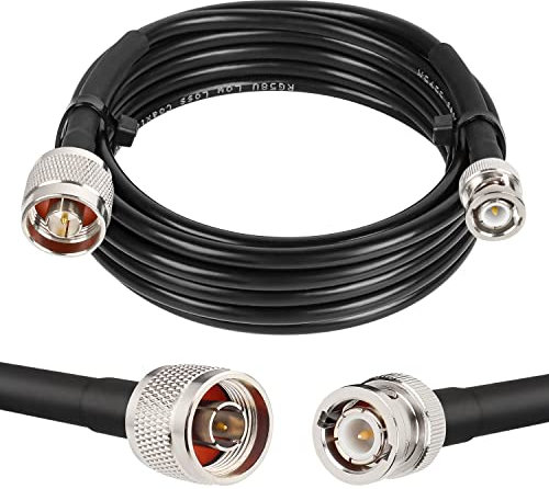MOOKEERF Cavo coassiale N maschio a BNC maschio, 3 m, 50 Ohm RG58 RF cavo coassiale con connettori BNC N per radio prosciutto, antenna, ripetitore di segnale, router, analizzatore
