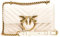 Pinko Damen Sheep Nappa C Love ONE MINI DC SCHAFNAPPA C, Z14Q_Bianco SETA-Antique Gold