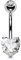 OUFER 14G Bauchnabelpiercing Titan 8 mm Stablänge Herz Piercing Bauchnabel Lang Kurz CZ Edelstein Kugeln Belly Button Piercing Navel Bars Silber 1.6mm Nabelring Frau Geschenk Schmuck