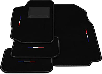 Tapis de Sol Compatibles avec Peugeot 406 - Coupé 1997-2004, Broderie Drapeau Kit Tapis de Voiture