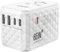 LENCENT Adaptador de Viaje Internacional 65W, Adaptador Universal con 2 USB-A y 3 USB-C, Adaptador Enchufe Carga Rápida para Phone, Teléfono, Ordenadores Portátiles, para EE.UU./UK/EU/AUS, Blanco