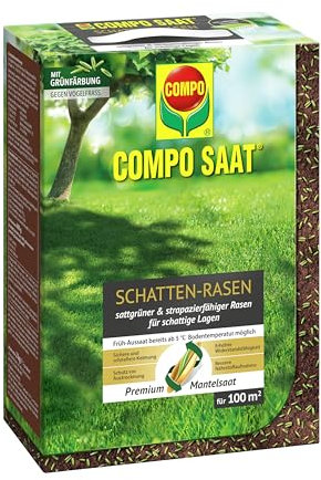 COMPO SAAT Schatten-Rasen - ideal für schattige Lagen - strapazierfähiger Schattenrasen - 2 kg für 100 m²