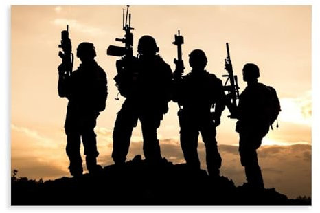 Kreatives Poster auf Leinwand, Soldat, Schlafzimmer, Dekoration, Sport, Landschaft, Büro, Raumdekoration, Geschenk, ungerahmt: 30 x 45 cm