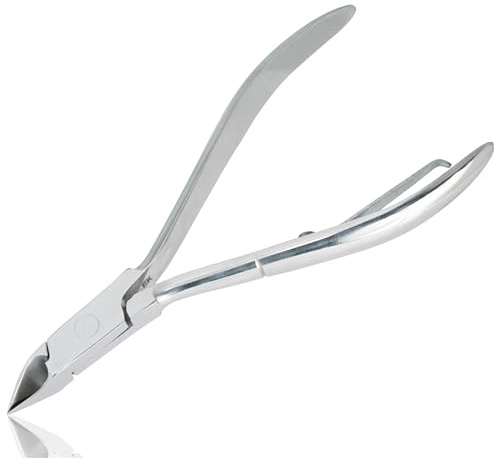 TITANIA pinces à cuticules ongle avec des lames droites en acier à haute teneur en carbone, coupe et repousse cuticule facilitée grâce à un mécanisme de retour automatique, pince coupe-ongles