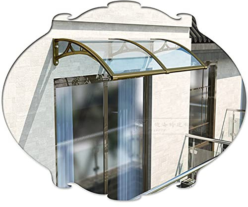 UV-Schutz-Markise für Garten-Haustür, Stabiler 1/2/3-Plattendach-Regenschutz, transparente Polycarbonat-Abdeckung, Gebogene Halterungen, für Gehwege/Eingänge/Fenster/Garage (80 x 100 cm/31 x