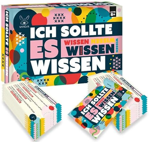 Ich Sollte es Wissen Spiele ab 8 Jahre Kartenspiel Quiz Spiel Kinderspiele Reisespiele Familienspiele Gesellschaftsspiele Spiel des Wissens Lernspiele Spiele für Unterwegs | 54 Karten | 216 Fragen