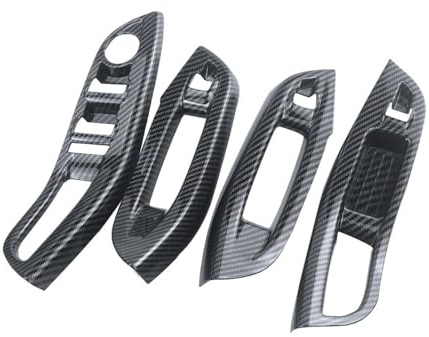 Auto Interieurleisten Auto Tür Innen Armlehne Fenster Panel Für Ford Für Focus 3 MK3 MK4 2009-2017 Carbon Faser Dekorative Aufkleber Interieur Dekor Zierleiste Zubehör