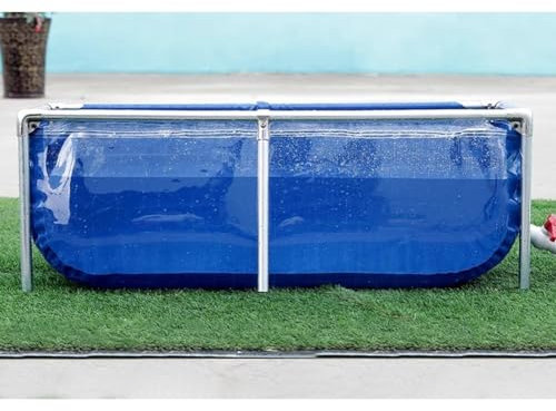 Groß Aquarium Pool Teich, Hinterhof Koi/Goldfisch Aufzuchtbecken - PVC-Leinwand Mit Stahlrahmen, Klares Sichtfenster, Leicht Zu Montieren (Farbe : Blau, Größe : 80x50x35cm)