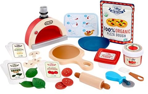 Little Tikes Creative Chefs Pizza Kit - Avec Sable Spécial Make-It Mix, 22 Accessoires,Pour Jouer au Pizzaïolo, Pour les Garçons et les Filles de 3 Ans et Plus, NON COMESTIBLE