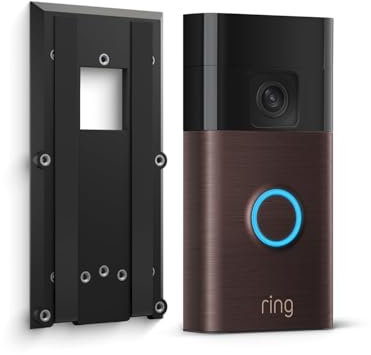 Ring Akku-Videotürklingel (Battery Video Doorbell) + Selbsthaftende Halterung | WLAN-Videotürklingel-Sicherheitskamera, Selbstinstallation (in 5 Minuten) | mit eingebautem Akku