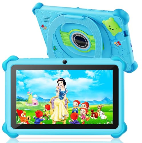 Kids Tablet, 7 inch Tablet for Kids, 32GB Toddler Tablets with Case Included, Parental Control, Dual Camera, GMS, WiFi (Blue)