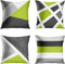 DILOXNSU Kissenbezug 40x40 4er Set Hellgrün Grau Geometrisch Weich Sofakissen Kissenhülle Deko Kissen Bezug Couchkissen Modern Dekokissen Kissenbezüge Zierkissen für Sofa Wohnzimmer Stuhl Bett