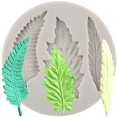 MINFEIDMS Blatt Silikonform Farn Blatt Fondant Form Farn Form für Zucker Kuchen Dekorieren Cupcake Topper Schokolade Gummipaste Süßigkeiten Polymer Clay