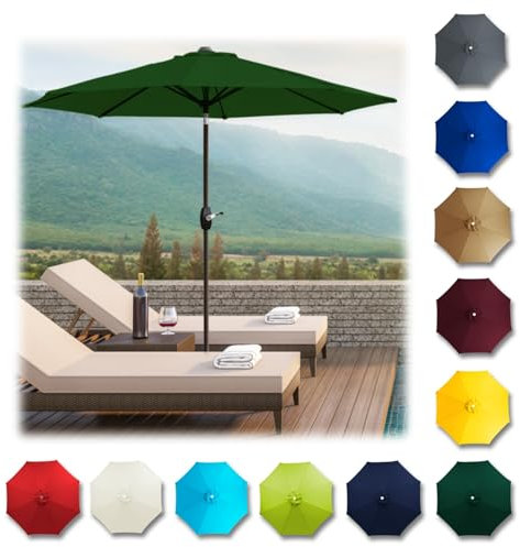 MObyat 6/8 Baleines Tissu De Rechange pour Parasol, Toile De Rechange pour Parasol De Jardin, Terrasse, Cour, Plage, Table De Marché, Auvent De Rechange pour Parasol Protection Solaire