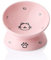 Sweejar Home Ceramic Raised Cat Bowls, Slanted Cat Dish Food or Water Bowls, Elevated Porcelain Pet Feeder Bowl Protect Cat's Spine, Stress Free, 140ml, Backflow Prevention (Pink)