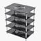 ZIUSFAC Mini Audio-Video-Komponenten Rack HiFi Regal AV-Medienständer 1-5 Etagen Kleines Desktop Audio Rack Schwarzer Acryl Audio Entertainment-Center Ständer(Black,5-Tier)