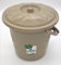 Colour Plastic 20L Bucket with Lid Plus Carry Handle Storage Container Bin Caddy (Beige)