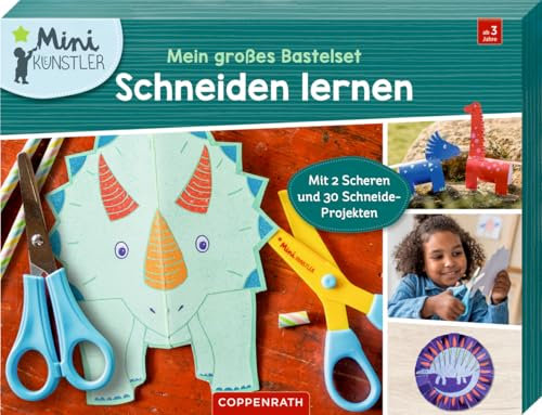 Mein großes Bastelset: Schneiden lernen (Dinosaurier): Mit 2 Scheren und 30 Schneide-Projekten (Mini-Künstler)