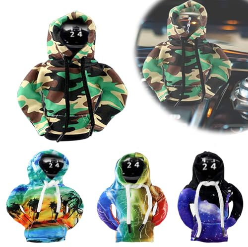 KXVXXV 4 Stück Schaltknauf Hoodie, Auto Schaltknauf Abdeckung Deko Innenraum, Accessoires Modisches Schalthebel Hoodie 15 x 13 cm