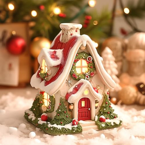 Räucherhaus Weihnachten Räuchergefäß, Weihnachtshaus Räucherkerzenhalter, Schneehaus Räucherhäuschen Räucherkegel Halter, Weihnachtskabine Räuchermännchen Für Hause Büro Yoga Weihnachtsdekoration