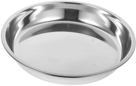 Ciieeo Plato Redondo de Acero Inoxidable para Servir Plato de Pasta de Metal Aspecto Elegante para Fiestas Bodas Y Hogar.
