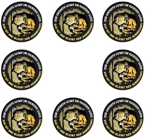 Sammys Shirt Store 48 Stück Aufkleber 4cm rund Der größte Lump der Denunziant farbig Sticker Sparpack gut haftend Aktiv Werden 4 cm