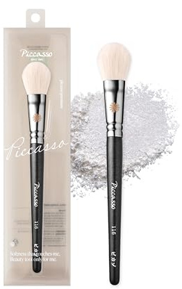 Piccasso 116 Highlighter Brush – Premium Goat Hair Makeup Brush for Natural Glow, Ideal for Face Makeup, Blush, and Highlighting, Soft Makeup Brushes for Cheekbones, Nose, and Jawline