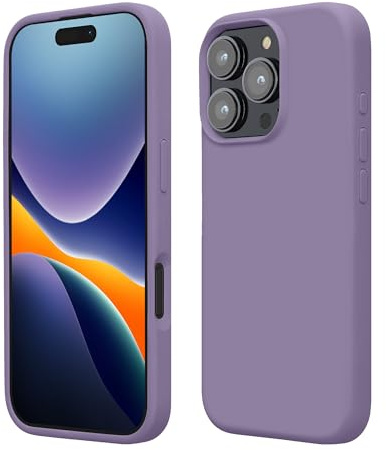 kwmobile Handyhülle für iPhone 16 Pro Hülle, für iPhone 16 Pro Case - Hülle Silikon - kabelloses Laden - Veilchen Lila