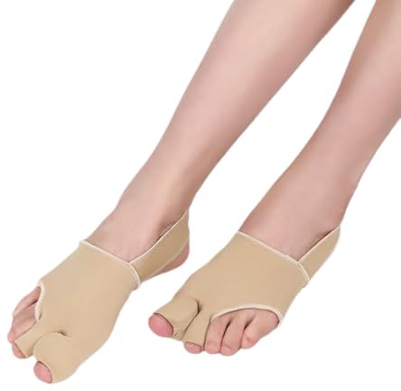 TBCDS Correttore alluce valgo, 2 pezzi, fascia tallone, divaricatore dita dei piedi, calze protezione in gel, cuscinetto di silicone integrato, per alleviare il dolore