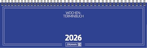 BRUNNEN Querterminbuch Mod. 774 2026 | 326×102 mm, Karton, blau