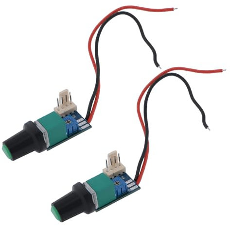 The Lord of the Tools 2x Contrôleur de vitesse de ventilateur PWM DC12V avec interrupteur poussoir pour le refroidissement du châssis et du serveur
