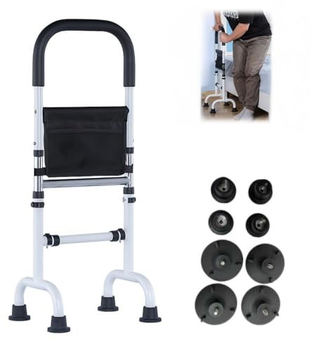 Standing Aid for Seniors, Adjustable Height Walking Aids for The Elderly with Anti-Slip Suction Foot Pads, Thickened and Enhanced Load-Bearing Mobility Aids for Bed, Sofa, Toilet Floor