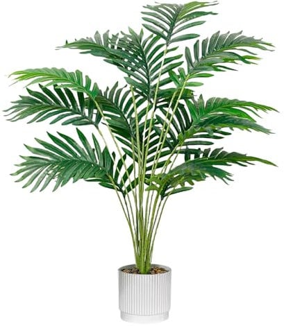 Laelfe 71 cm Artificial Palm Plant in Pot, Fake Tropical Areca Palm Tree Plant for Indoor Outdoor Home Garden Office Decoration (Palm-18 Leaves)