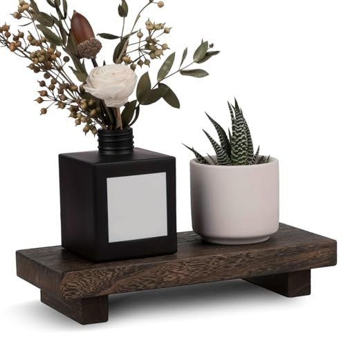 UESDU Wooden Trays for Display, Small Wooden Tray Candle Display Tray Wood Pedestal Riser for Bottles Candle Home Decoration